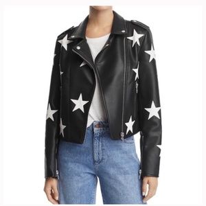 BLANK NYC faux leather star jacket